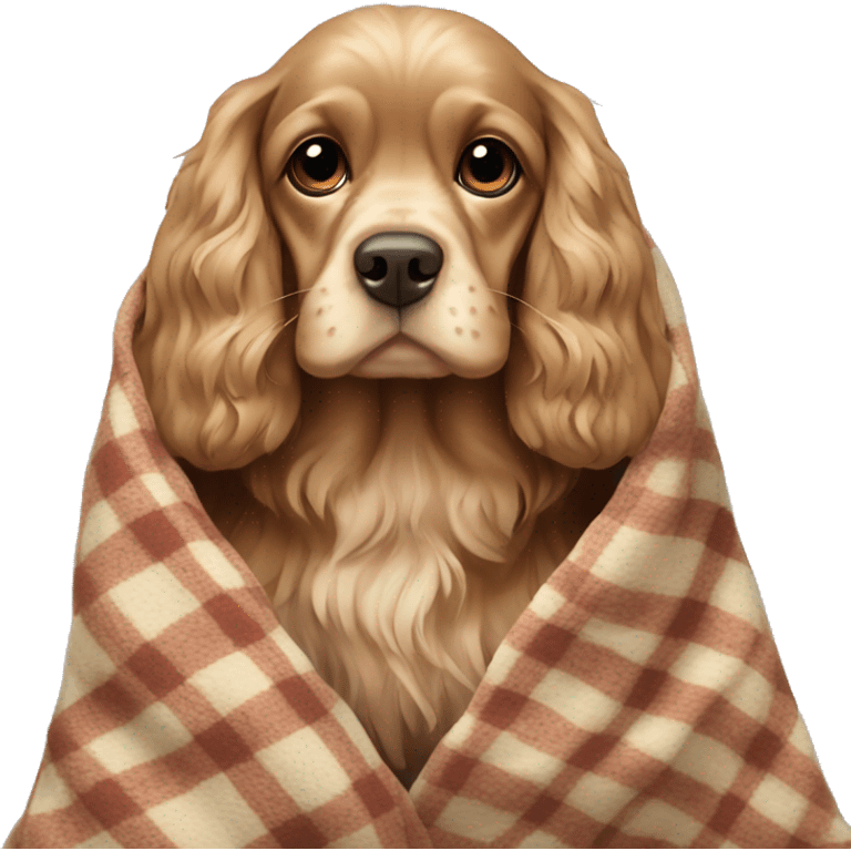 Cocker spaniel in a blanket  emoji