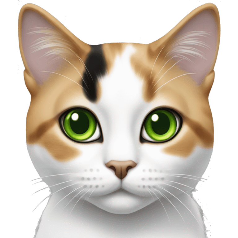 Realistic cat calico with green eyes  emoji