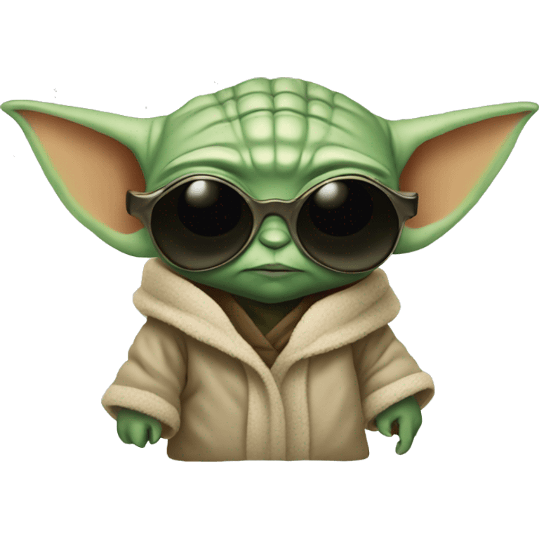 Baby Yoda wearing sunglasses emoji