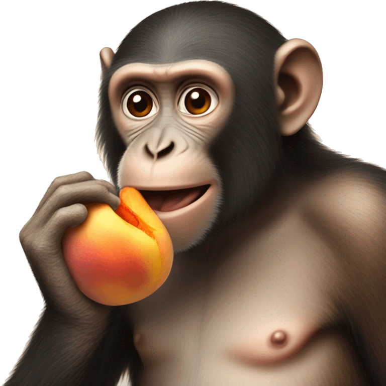 Monkey eating peach emoji