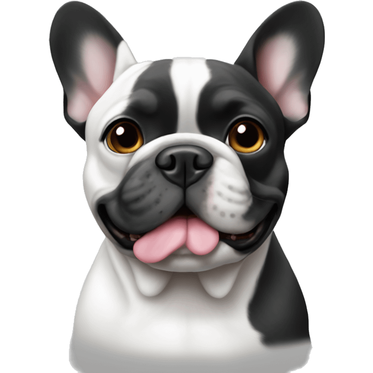 Gray white black mix French bulldog emoji