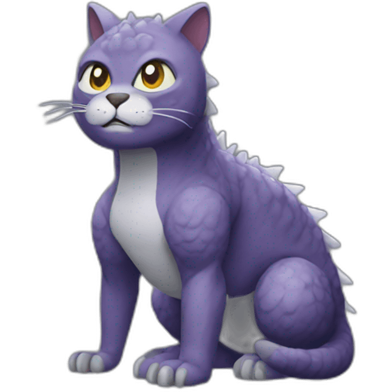 Godzilla cat style emoji