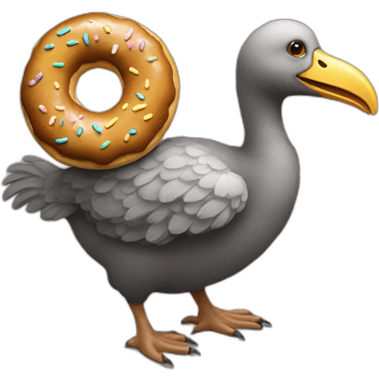 Dodo eating a donut  emoji