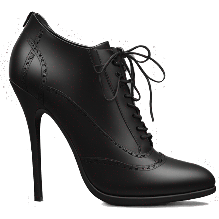 Black leather lace up high heels emoji