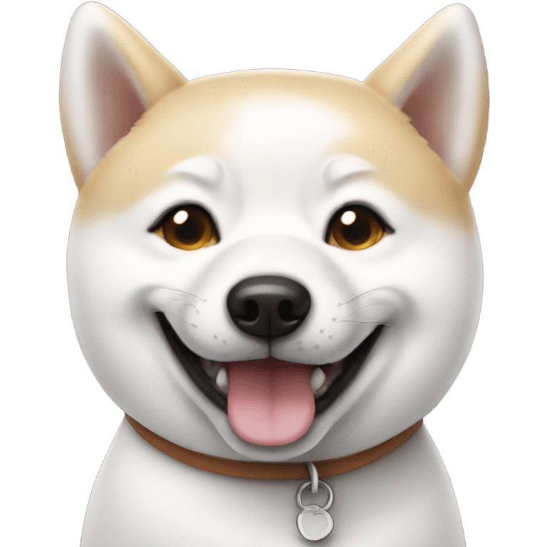 White shiba winking emoji