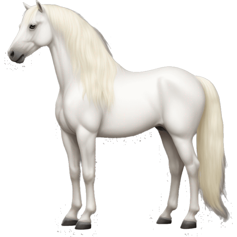 Realistic albino horse full body emoji