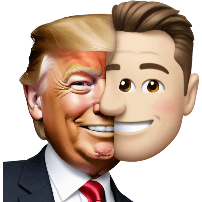 elon musk loving donald thrump emoji