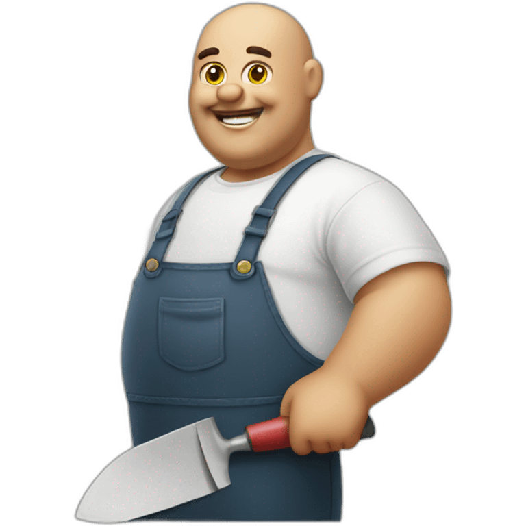 big fat man portuguese with trowel emoji