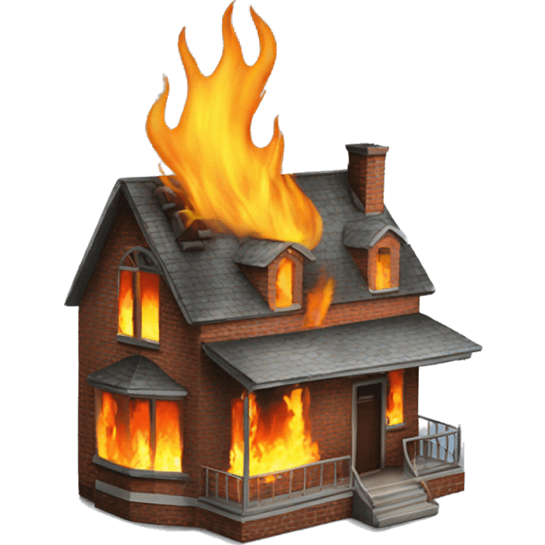 House that had caught on fire emoji