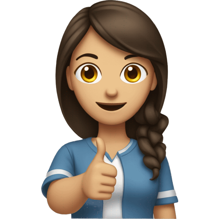 Brunette girl holding a thumbs up emoji