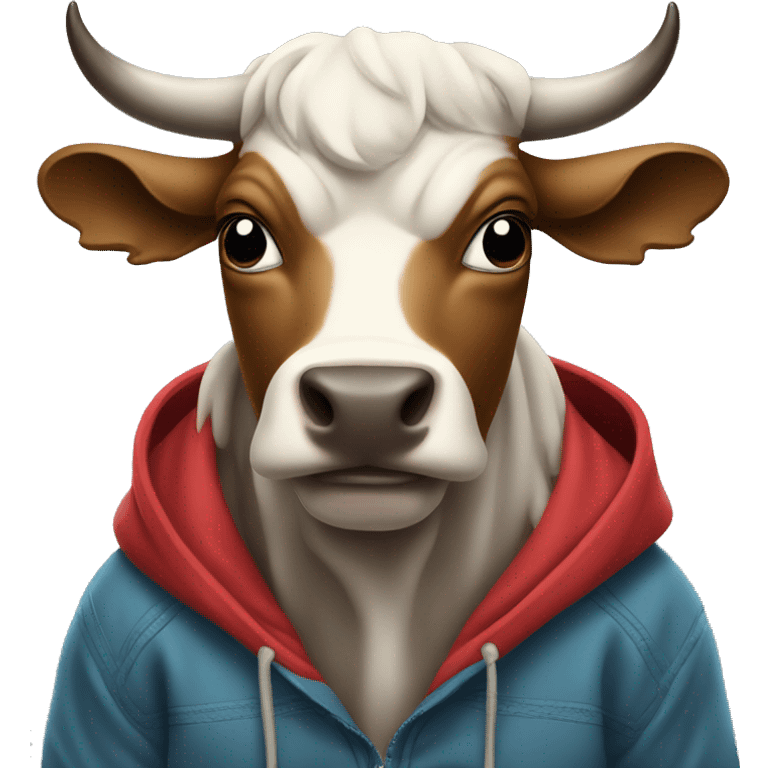 Bull wearing a hoodie emoji