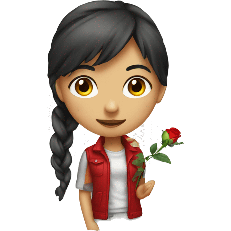 Red rose on girl  emoji