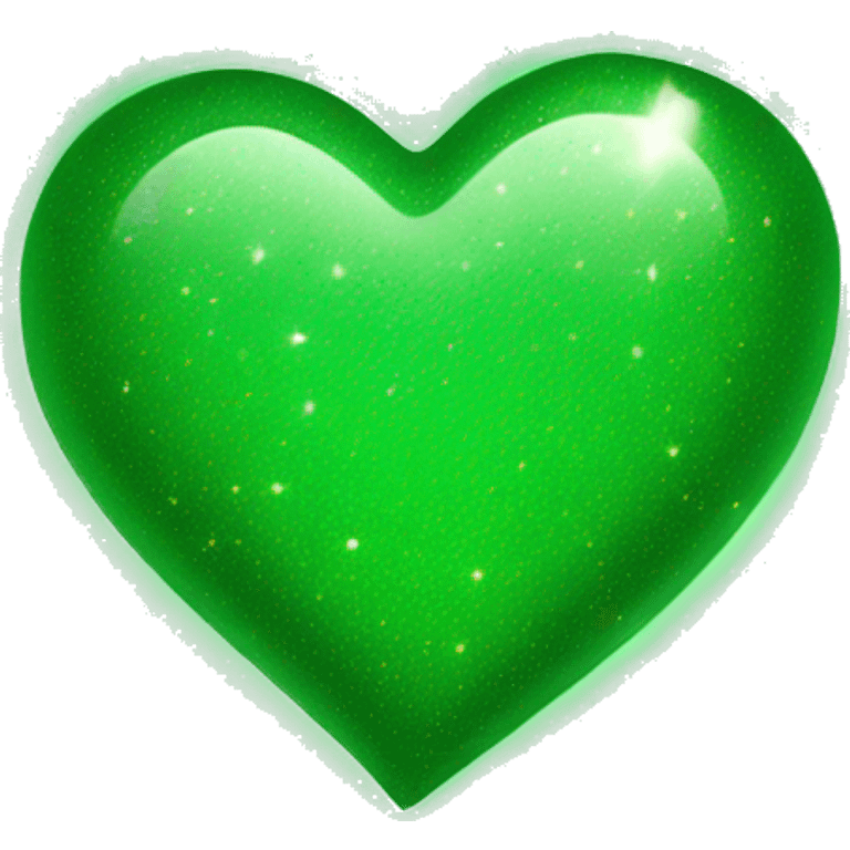 Green heart with sparkles emoji