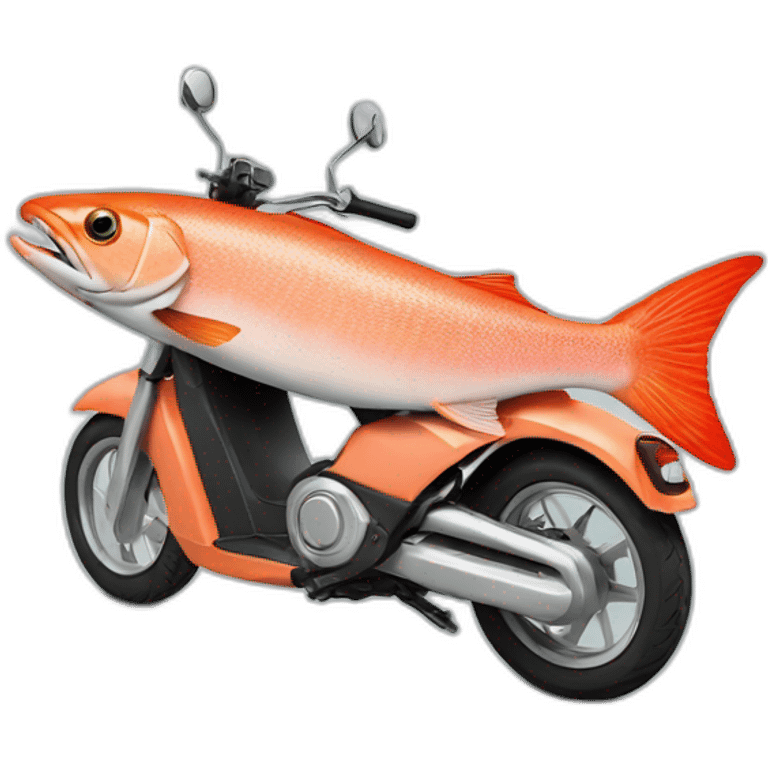 Salmon on a moped emoji