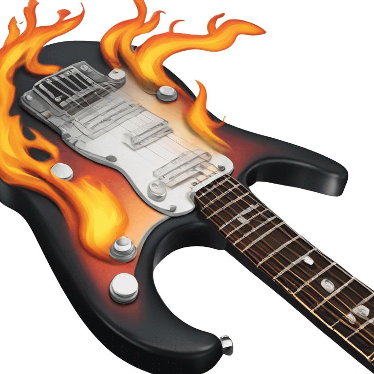 Flaming electric guitar emoji