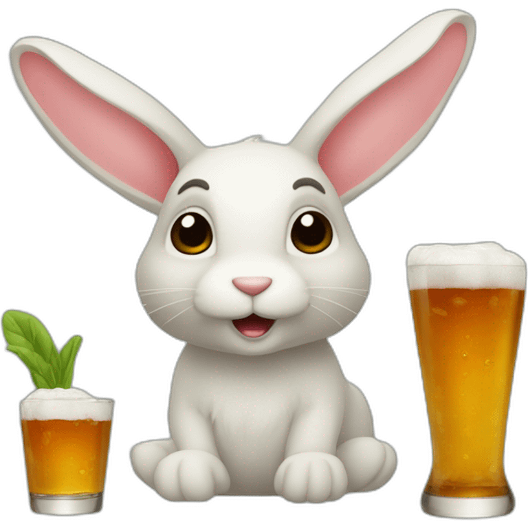 Lapin bois de l'alcool emoji