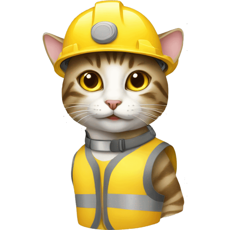 worker cat with yellow helmet emoji