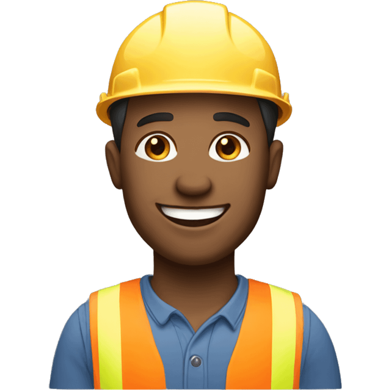 Happy construction worker with european skin tone emoji