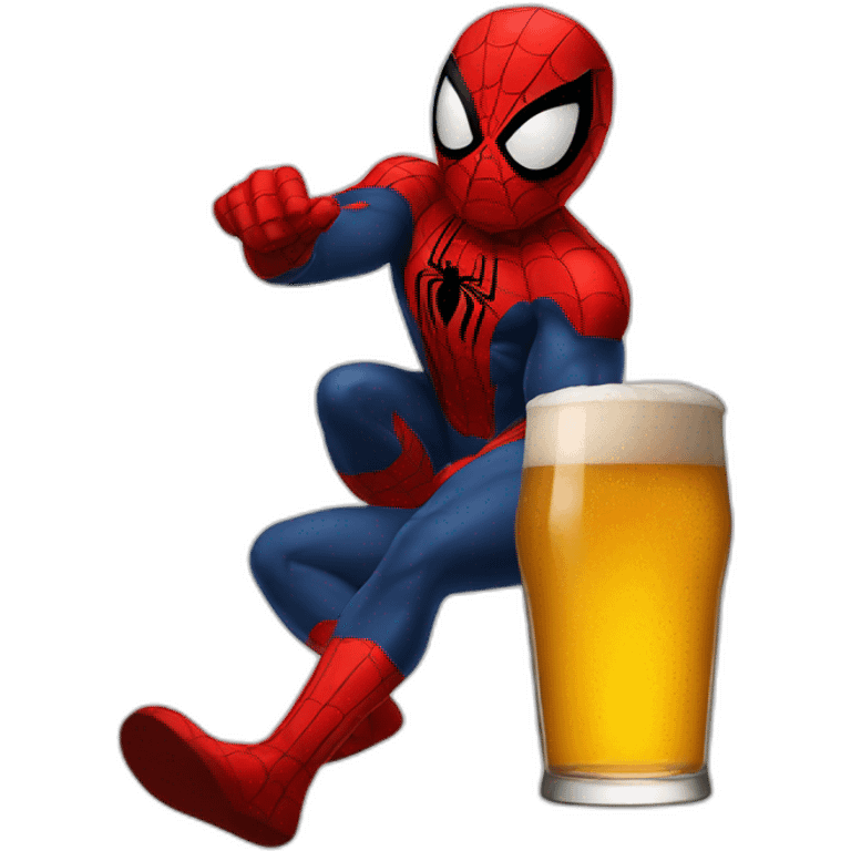 spider-man drink beer emoji