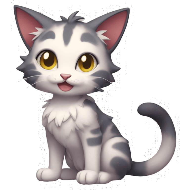 a anthro chibi-style cat-Fakémon-hybrid full body emoji