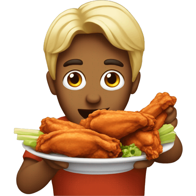 Eating buffalo wings  emoji