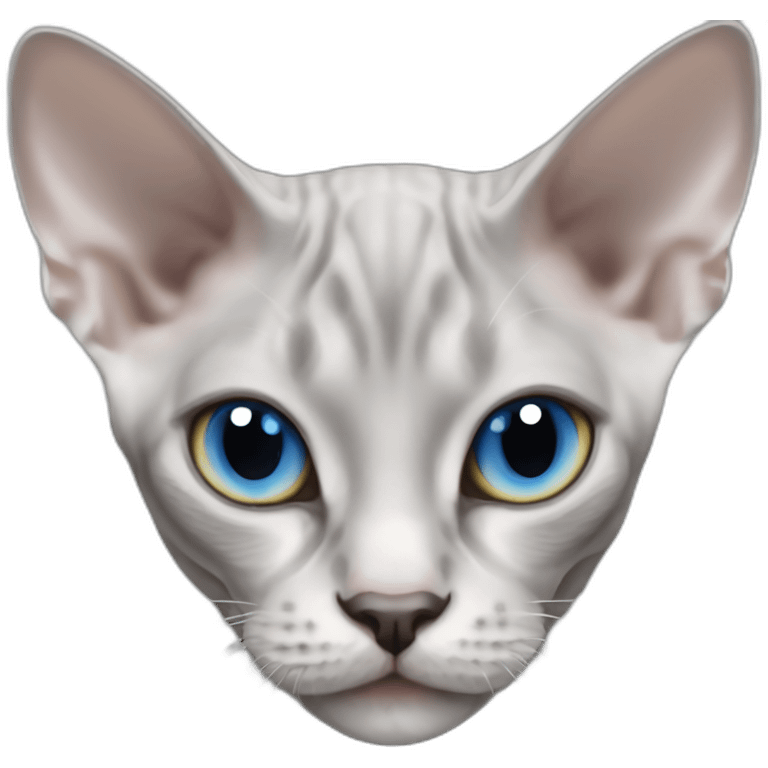 Devon Rex cat grey with blue eye emoji