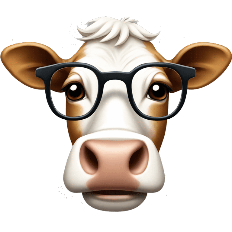 he way a cow wears glasses emoji