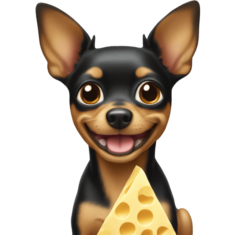 Toy terrier with cheese  emoji