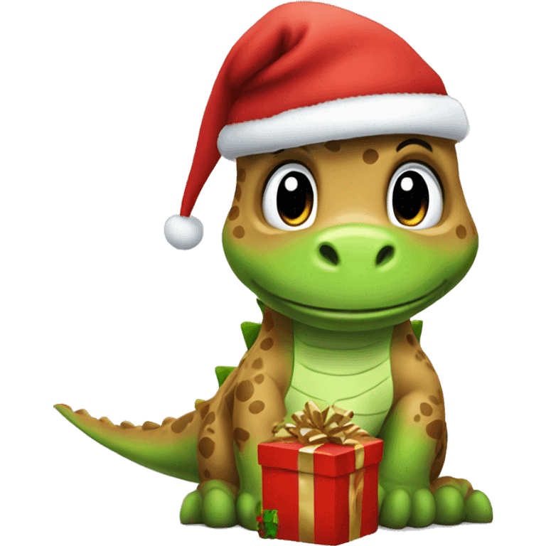 Dino Christmas gift emoji