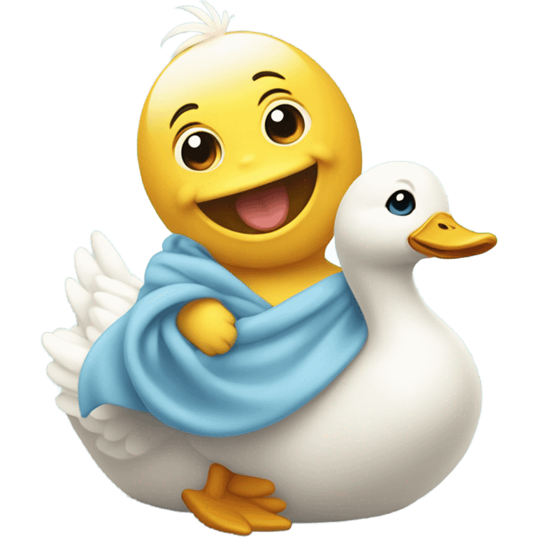 Baby riding a duck emoji