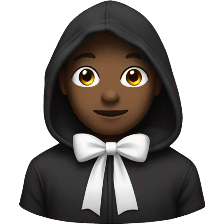 Black hoodie with a white bow emoji