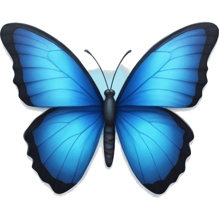 blue butterfly with blue hearts emoji