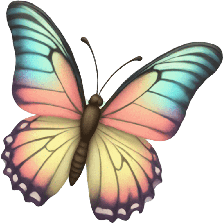 multicolor butterfly soft color emoji