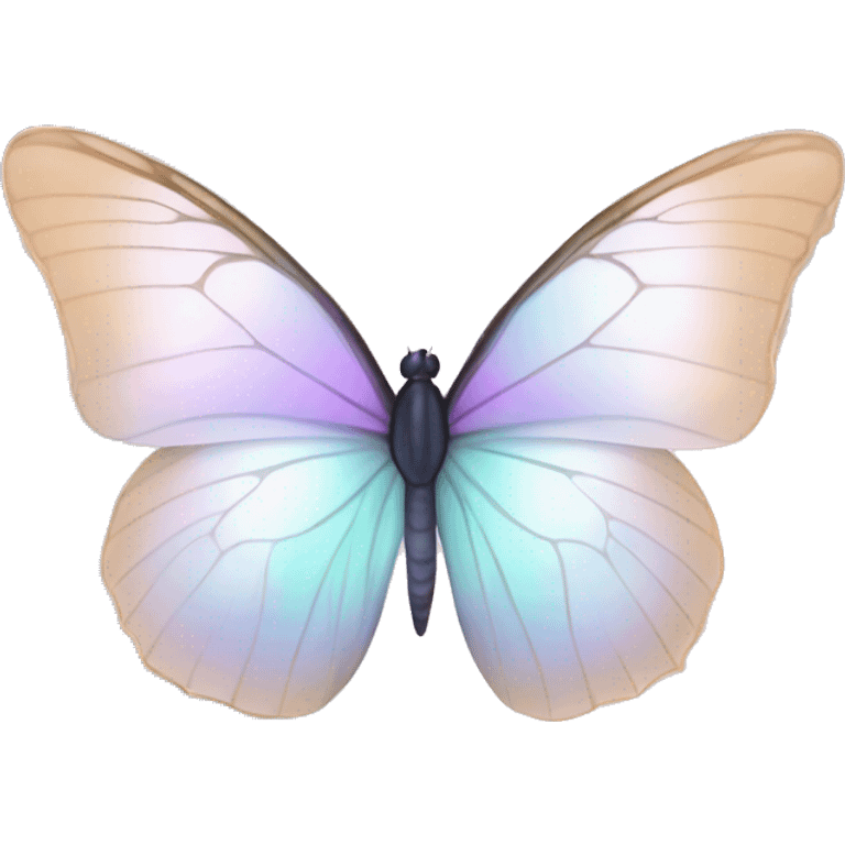 Pastel white iridescent nebula butterfly emoji