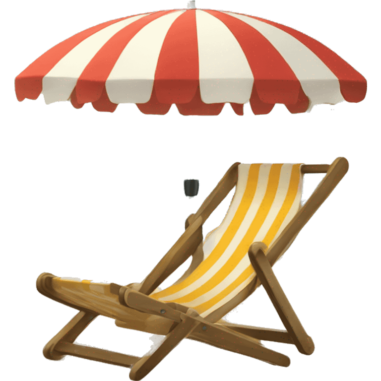 deckchair and umbrella at the beach emoji