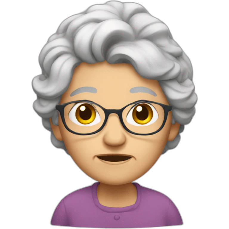 Messy old lady emoji