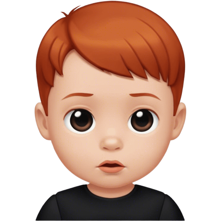 baby blunt  boy with reddish blunt hair with black dress emoji