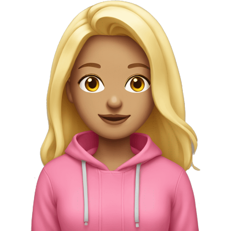 Blonde girl with pink hoodie  emoji