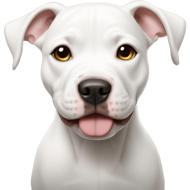 PITBULL white puppy emoji