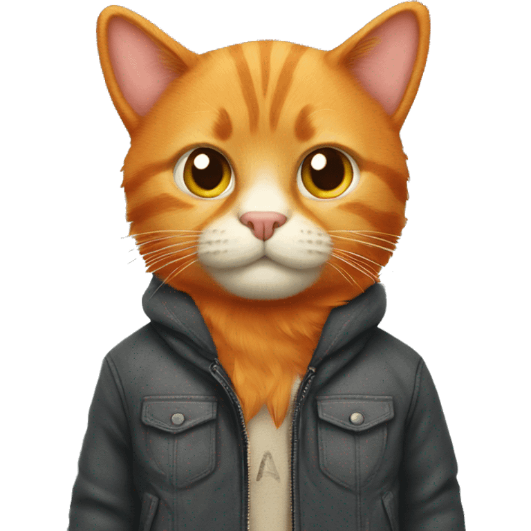 orange cat with a bear jacket  emoji