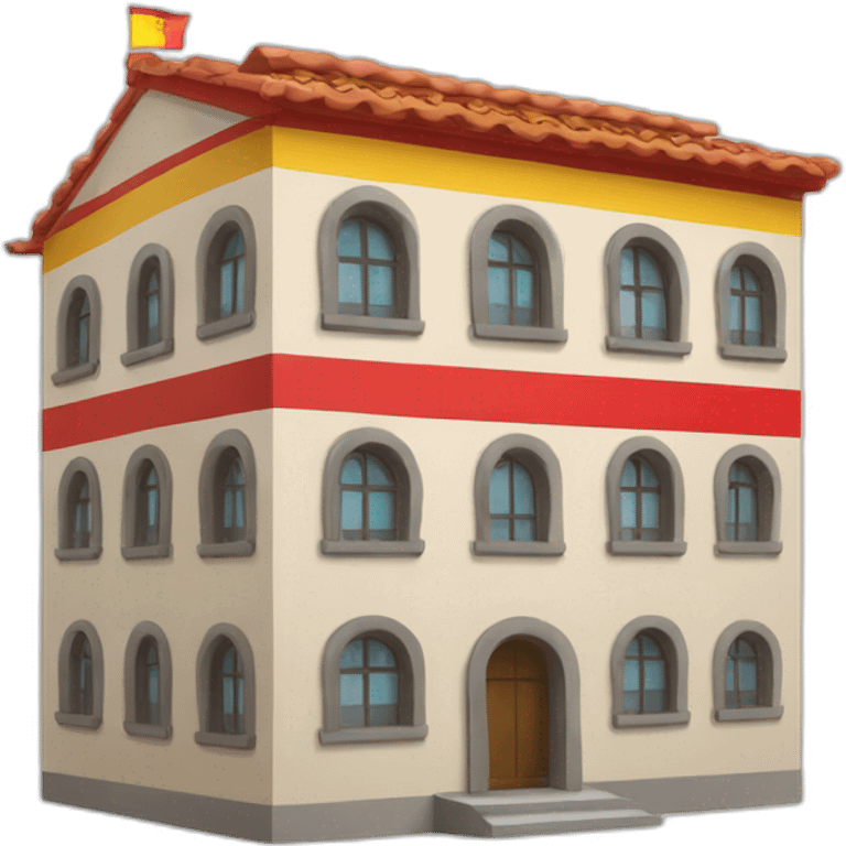 Building with Spanish flag emoji