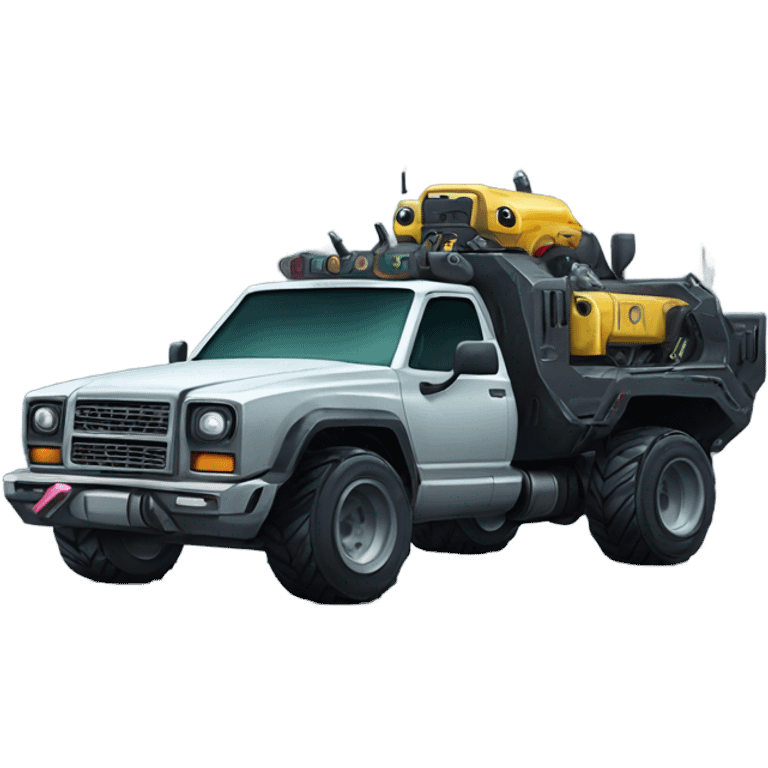 cyber punk six wheel drive Truck emoji