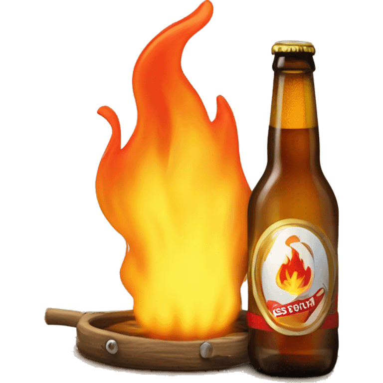 Flamme mit Bier  emoji