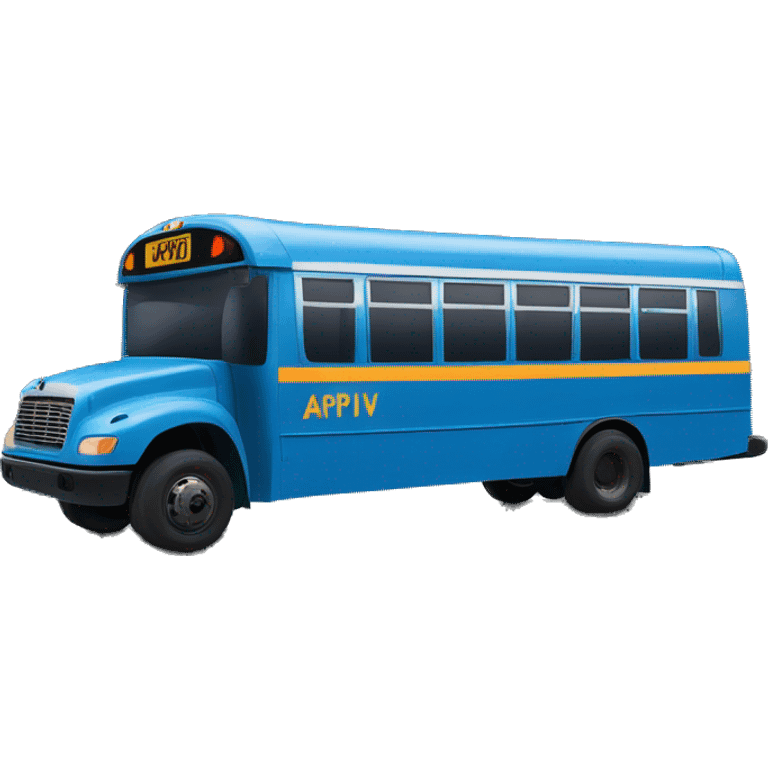 Blue Bus with the letters APTIV on the side  emoji