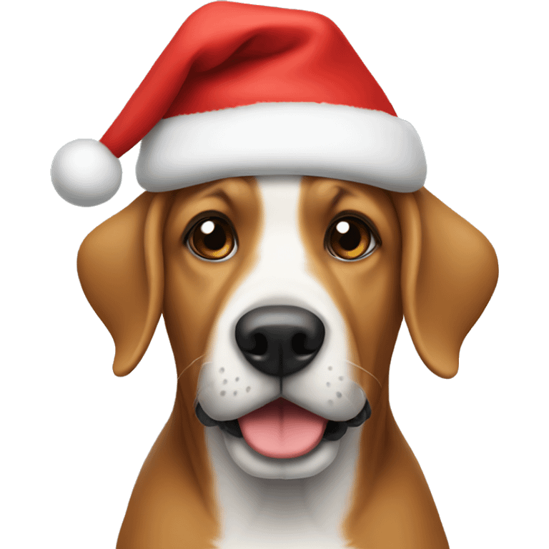 dog wearing christmas hat  emoji