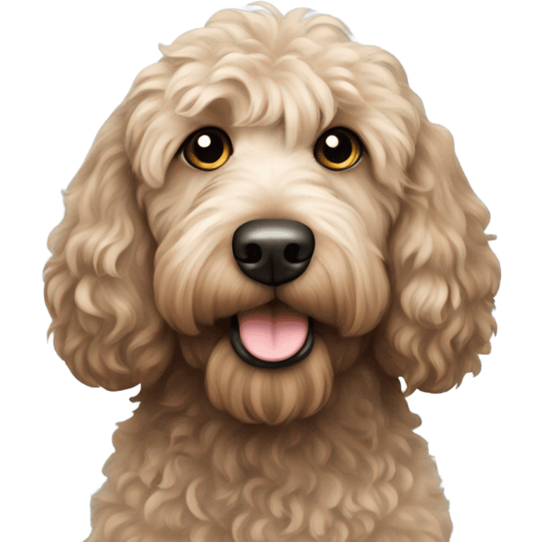 Australian labradoodle with black curly hair emoji