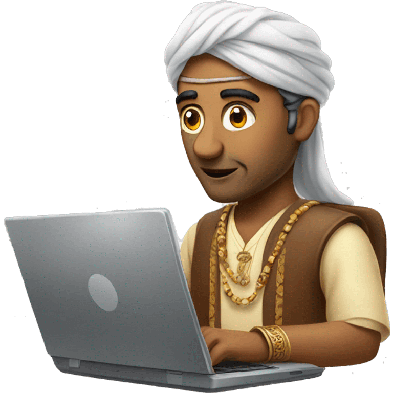 Indian man coding on a laptop emoji