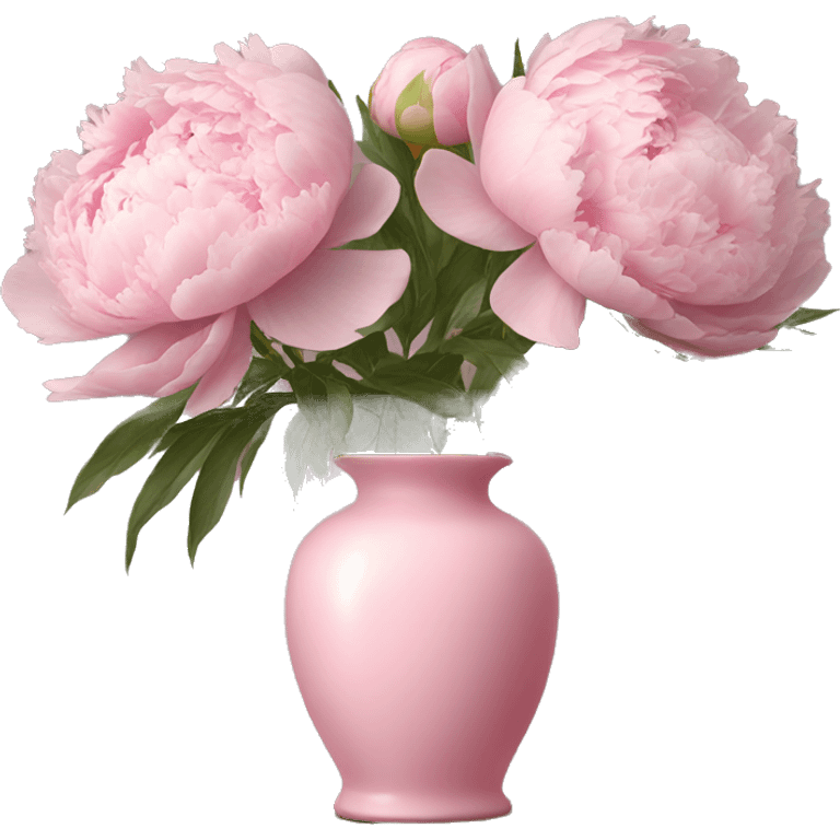 light pink peonies in light pink vase emoji