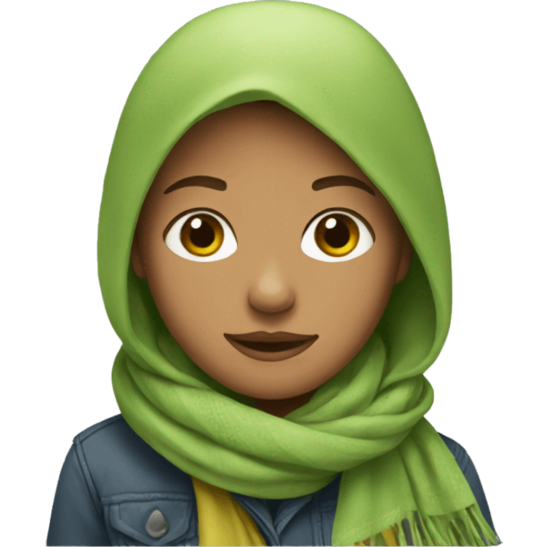 Girl wearing scarf emoji