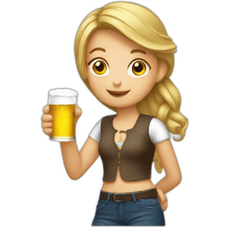 Girl-drunk-beer emoji